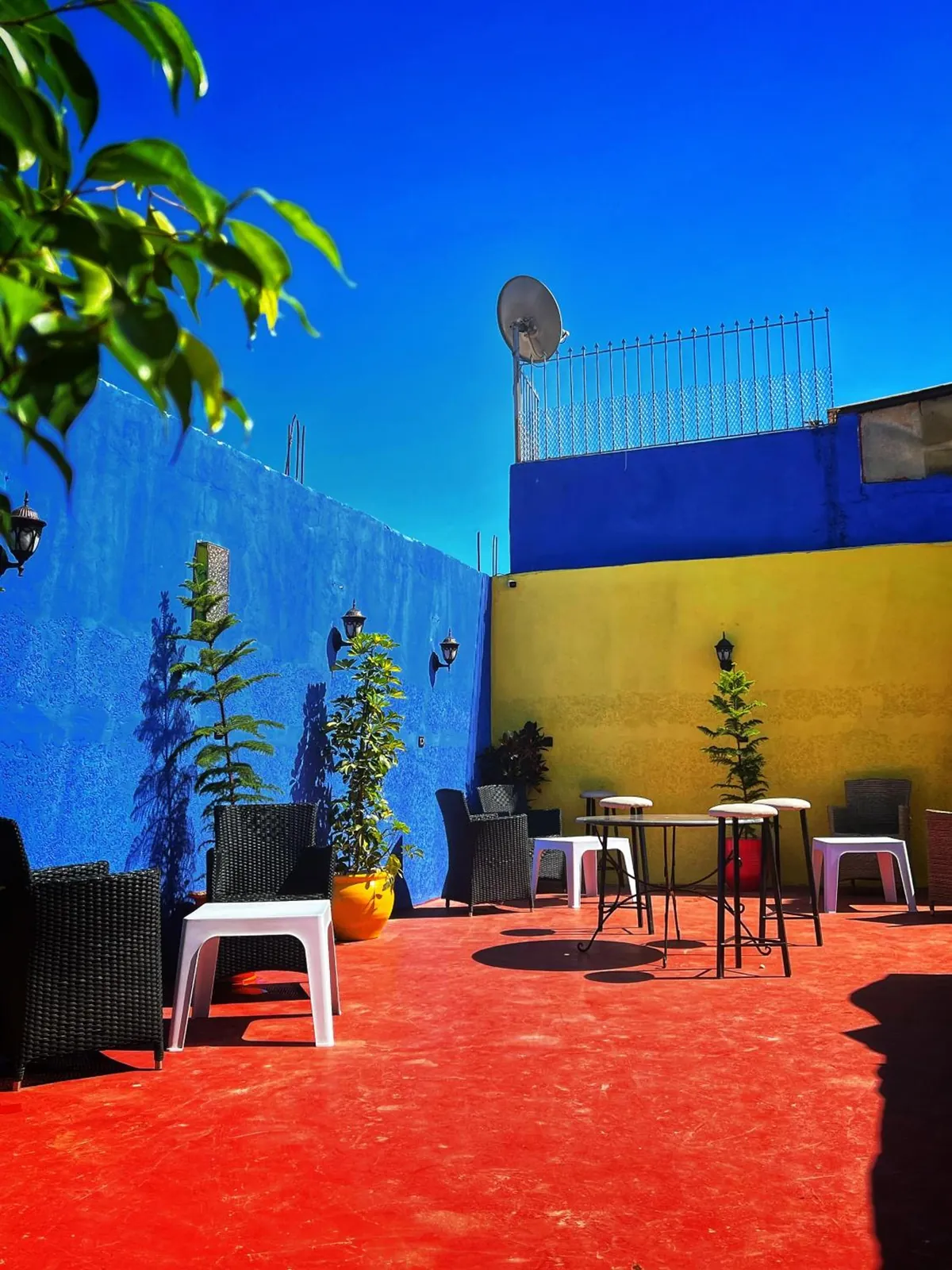 The terrace under a blue sky